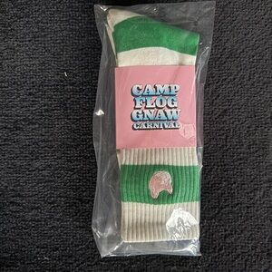 Golf Wang Green and White Striped Socks